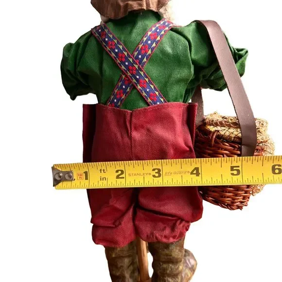 Fabric Mache Christmas Santa Claus Vacation 11" Figurine Holiday Cabincore Fish - Picture 12 of 14